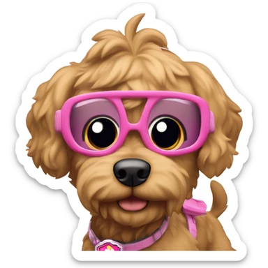  tan fur cockapoo Paw patrol skye with pink goggles  sticker