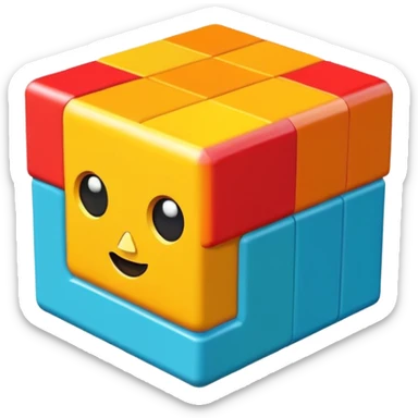 Pixeled style 3d sticker