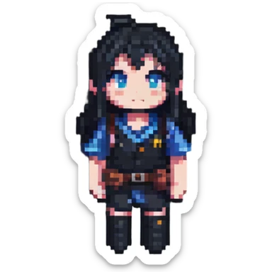 Magic anime game with magical elements and anime character sticker