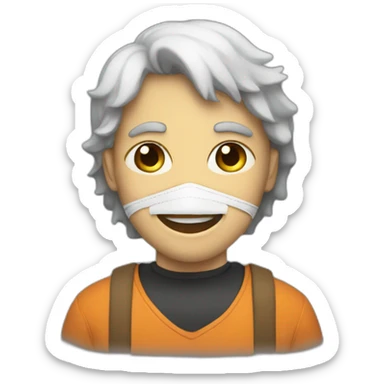 Boy , whit mask falastain  sticker