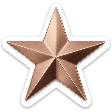 star with a metallic rose gold finish sticker