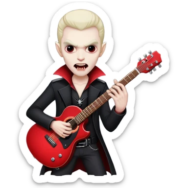 A rockstar who is a vampire holding a guitar sticker