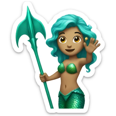 Mermaid holding a trident  sticker