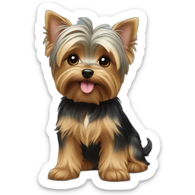 Yorkshire terrier chupando chupete sticker