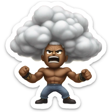 Tussling fighting cloud  sticker