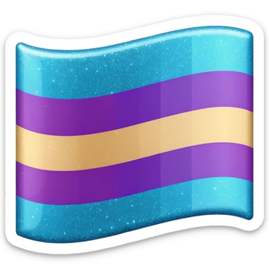glitter cian and purple lgbtq sticker