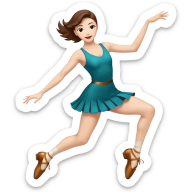 Jazz dancer white with brown hair wearing jazz shoes  sticker