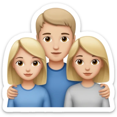 Two girls one boy  sticker