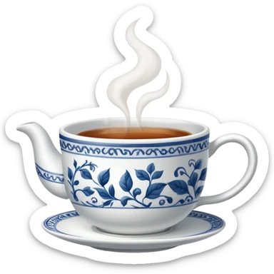 A teacup with hot tea  sticker