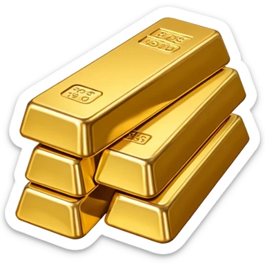 multiple gold bar placed on each other sticker