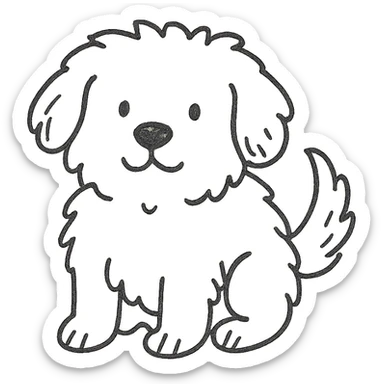 A cute fluffy dog sticker