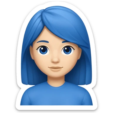 Memoji cabello azul grosera sticker