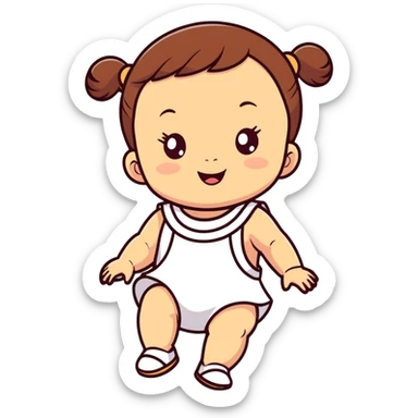 The most adorable and gorgeous little brown eyed girlie sparkly baby girl playing outside in the sun  sticker