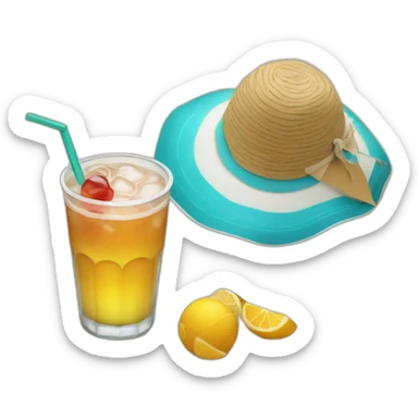 on the beach with drinks sticker