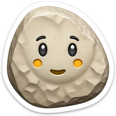 generate realistic detailed stone in 3d style with sand  sticker