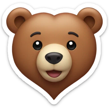 A pink heart with a bear holding it sticker