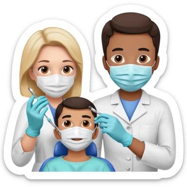Dentist with patient sticker