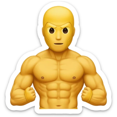6 pack abs yellow guy no face sticker