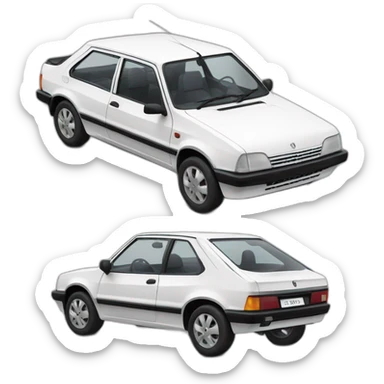 white peugeot 309 sticker