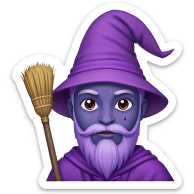 broom guru, purple sticker