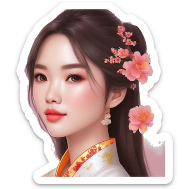 Girl ao dai sticker