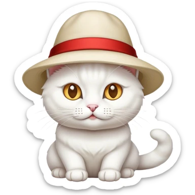 gato blanco con sombrero sticker