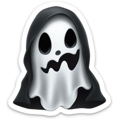 Ghost face with his black costume sticker