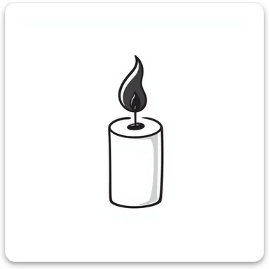 A simple candle with a flame sticker
