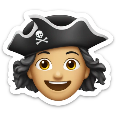 a pirate woman's face cheering sticker