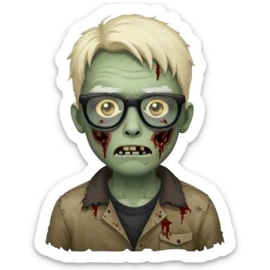 zombie with black glasses sticker
