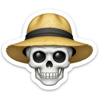 Luffy straw hat logo but.his head is a skull sticker