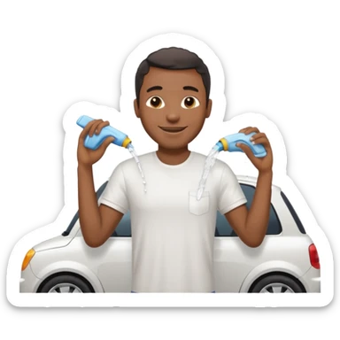 car washer black man  sticker
