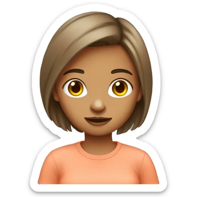 Annoying teen girl with salmon color tshirt sticker