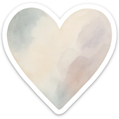 heart, watercolor art style sticker