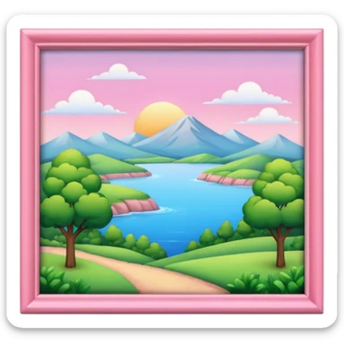 pink framed picture sticker
