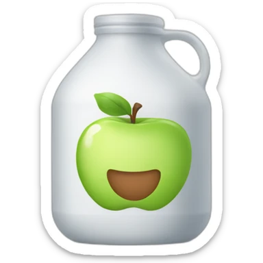 Store plastic Milk jug apple emoji style sticker