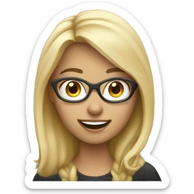 blonde female software engineer using Macbook sticker