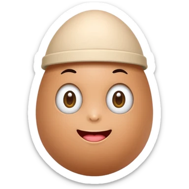 a funny, proud cartoon-style egg character with small cap , solid orange background. sticker