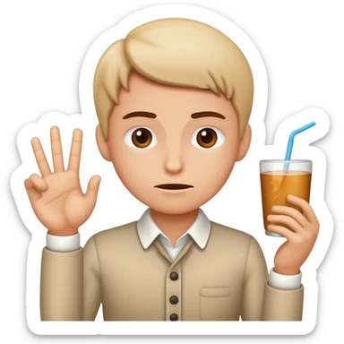 Make an emoji of a person or animal that’s politely making a “no thanks” gesture like refusing a food or drink or something. Make sure the emoji includes both body and hand and not just hand sticker