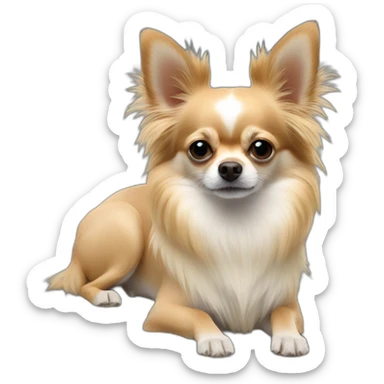 Long hair sand chihuahua at Yellowstone sticker