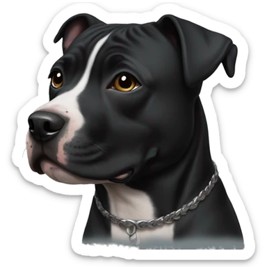 All black American staffy sticker