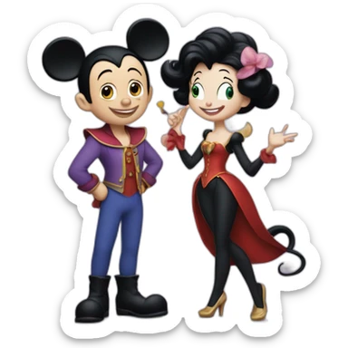 Mickey mousse en ursula de la petite sirène sticker