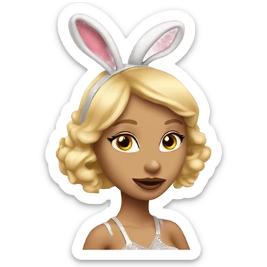 Blonde Go-go dancer Enid Sinclair wearing bunny ears  sticker