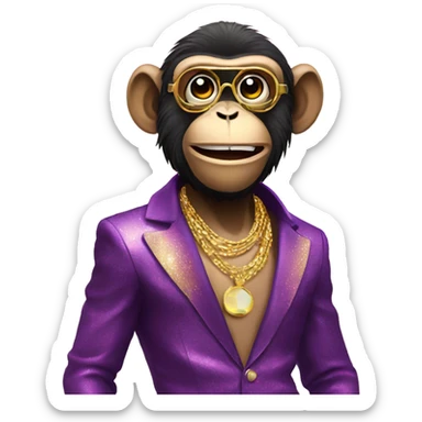 Disco monkey sticker