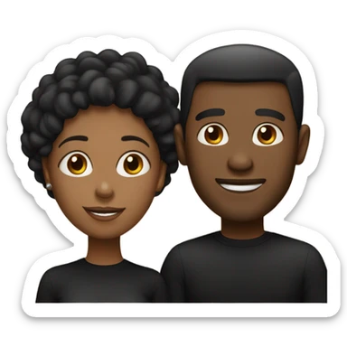 Black Husband and wife in black shirts sticker
