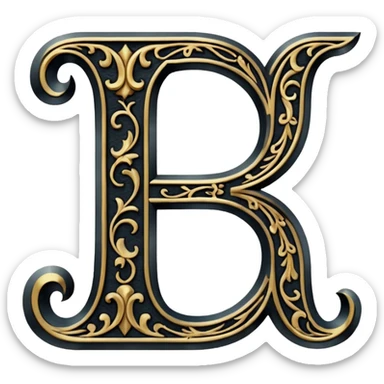 Oldenglis faunt letter E and letter J sticker