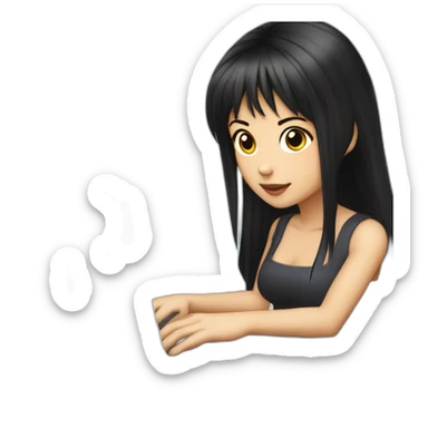 nico-robin-with-a-macbook sticker