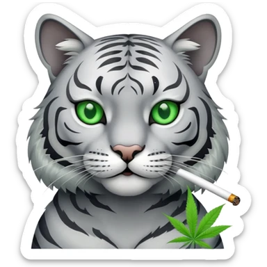 Grau tieger katze raucht weed sticker