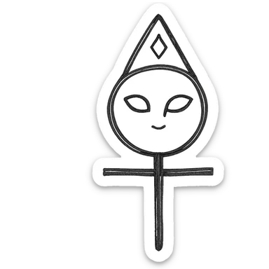 hand-drawn mystical Sleep Token logo with rough monochrome lines sticker