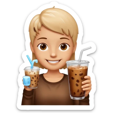 Only a glass Iced coffee cutie  sticker